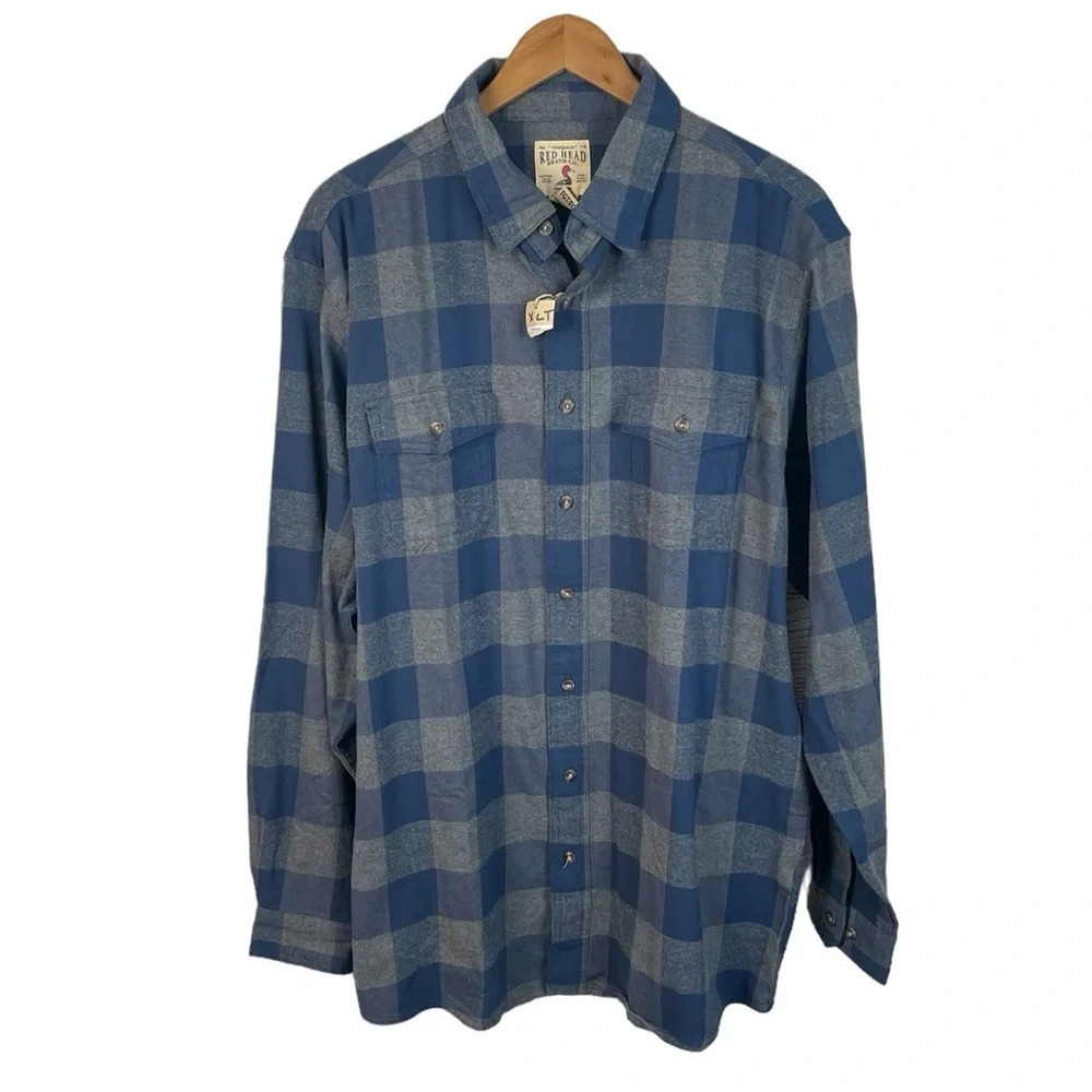 BF1331 NWT Mens RedHead Brand Co. Plaid Lumberjack Outdoor Button Shirt XLT